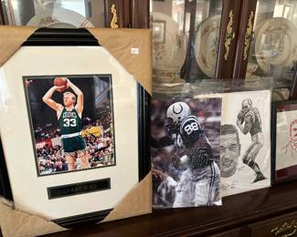 Sports Memorabilia, including framed and matted and autographed items