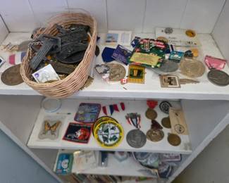 Vintage medals, patches, Pins