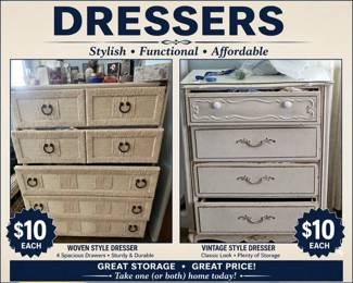 Vintage furniture. Dressers, Couch and chairs