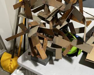 mid-century modern / brutalist welded metal sculpture