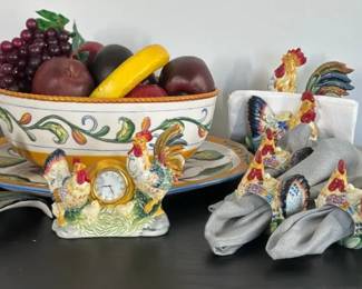 Fitz and Floyd Rooster Collection Decorative Tabletop Pieces