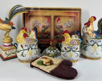 Fitz Floyd Rooster Kitchen Decor Serving Pieces