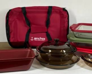 Glass Bakeware Covered Casserole Dishes with Storage Carriers