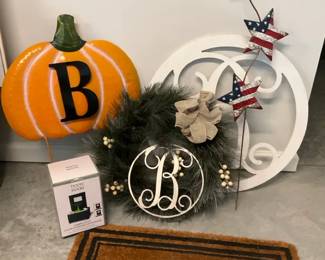 Monogram B Home Dcor, Wreath, Door Mat Seasonal Decorations