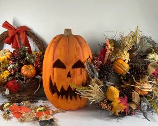 Fall Pumpkin Wreath Dcor