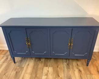 VintageStyle Blue Painted 4Door Sideboard Buffet Cabinet