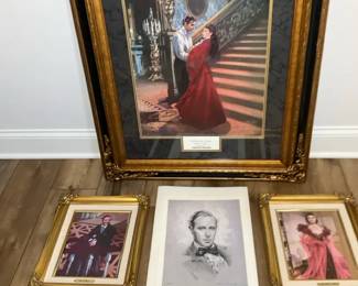 Gone with the Wind Limited Edition Prints with Ornate Frames