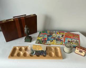 Vintage Backgammon Game Set by Cardinal with Case, Comic Books