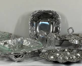 Arthur Court Grape Motif Serving Ware Entertaining Pieces