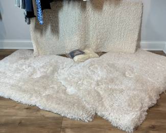 Cream Ivory Throw Shag Rugs