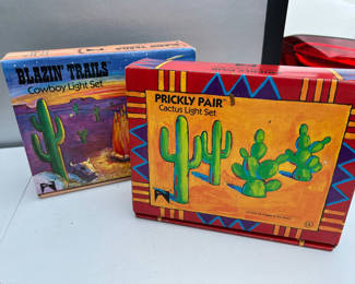 Lot 144: Desert-themed decorative light sets and cactus string lights