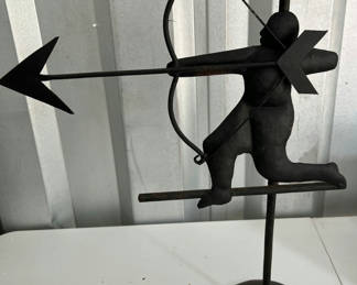 Lot 53: Metal archer silhouette sculpture on stand