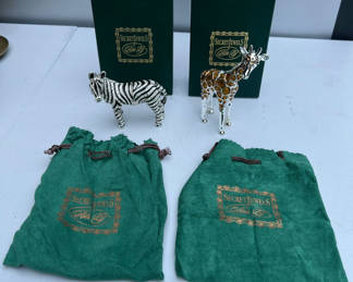 Lot 126: AMAZING TRINCKET BOXES - Jeweled zebra and giraffe figurines with Secret Jewels packaging