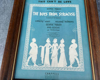 Lot 100: The Boys from Syracuse framed poster 14-1/2" x 11-1/2"