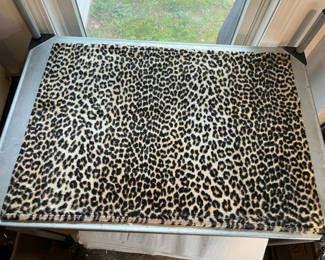 Lot 86: Leopard print faux fur runner 30" X 20"