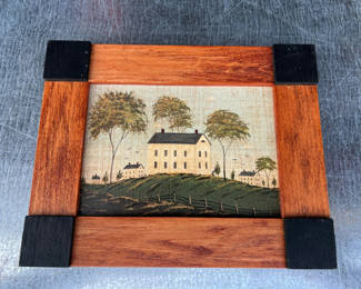 Lot 102: Hillside Landscape in Wooden Frame 10" x 7-1/2"