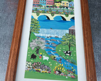 Lot 103: Framed print: The Spirit of Shelburne Falls 22" x 11"