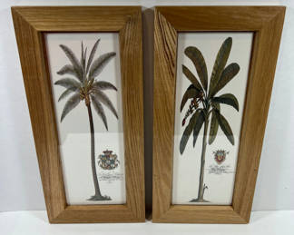 Lot 65: Pair of Palm Tree Art Prints in Wooden Frames