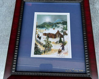 Lot 57: Framed Will Moses Winter Landscape - ARTIST SIGNED 17-1/2" X 11"