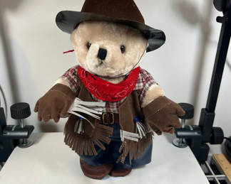 Lot 6: Cowboy Plush Bear - 12" Tall