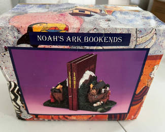 Lot 64: Noah's Ark Bookends – Two-Piece Hand-Painted Set