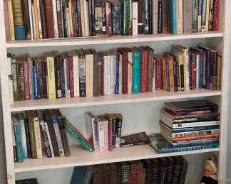 White Painted Wooden Bookshelf with Assorted Library