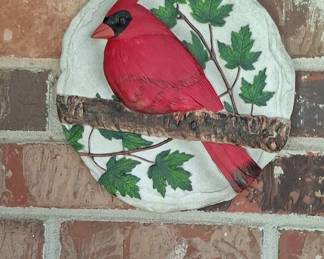 Vintage Miller Studio Cardinal Chalkware Wall Plaque