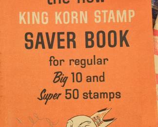 Vintage King Korn Stamp and Top Value Stamps Saver Books Collection