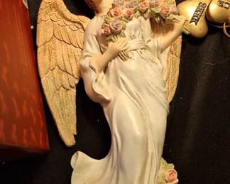 House of Lloyd Angel Figurine with Floral Bouquet