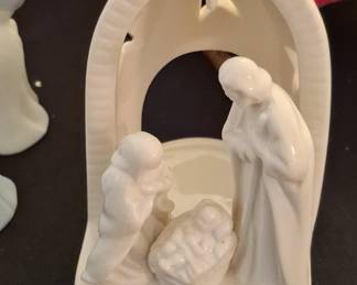 White Porcelain Nativity Scene Votive Holder