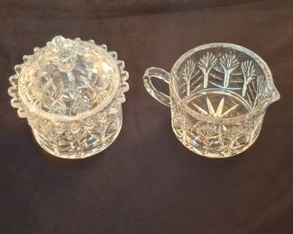 Anchor Hocking Prescut Pineapple Pattern Creamer and Sugar Set
