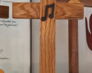 Handcrafted Wooden Musical Note Cross