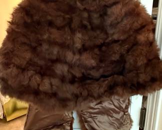 Vintage Brown Mink Fur Stole