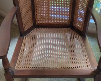 Antique Victorian Cane Back Rocking Chair
