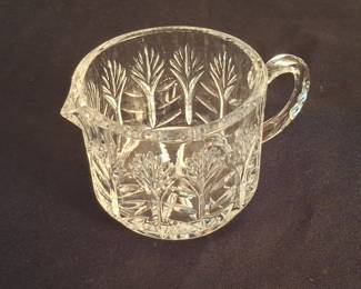 American Brilliant Cut Glass Creamer - Pinwheel and Fan