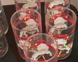 House of Lloyd Christmas Carousel Horse Highball Glasses