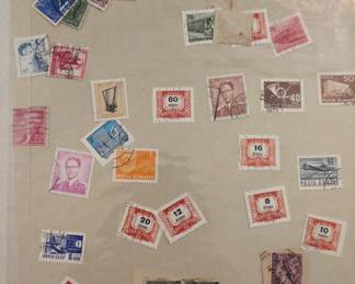 Vintage International Postage Stamp Collection Page