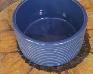 ZSC Ribbed Blue Ceramic Bowl