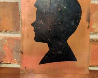 Vintage Copper Silhouette Portrait