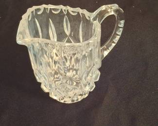 American Brilliant Period Cut Glass Creamer with Hobstar and Fan Motifs
