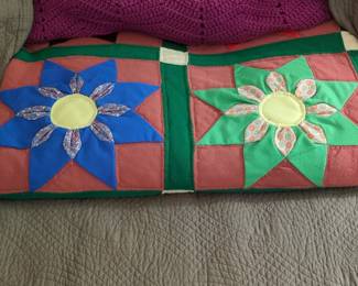 Vintage Hand-Appliquéd Star Quilt