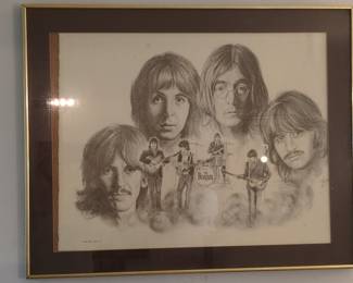 1976 Apple Arts Ltd. The Beatles Pencil-Style Lithograph by Gary Saderup