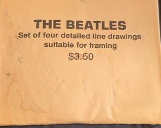 The Beatles Set of Four Detailed Line Drawings