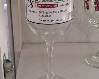 Salut Brothers Pharmacy Prescription Wine Glass