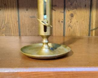 Vintage Brass Push-Up Chamberstick Candlestick