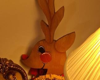 Vintage Rudolph the Red-Nosed Reindeer Wooden Wall Hanging