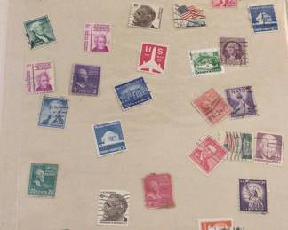 Vintage International Postage Stamp Collection Page
