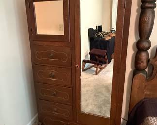 Victorian Revival Chifforobe with Mirror
