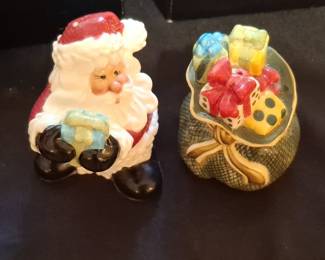 Fitz and Floyd "Gifts From Santa" Salt and Pepper Shakers