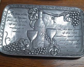 Carson Statesmetal Friendship Wine Serving Tray